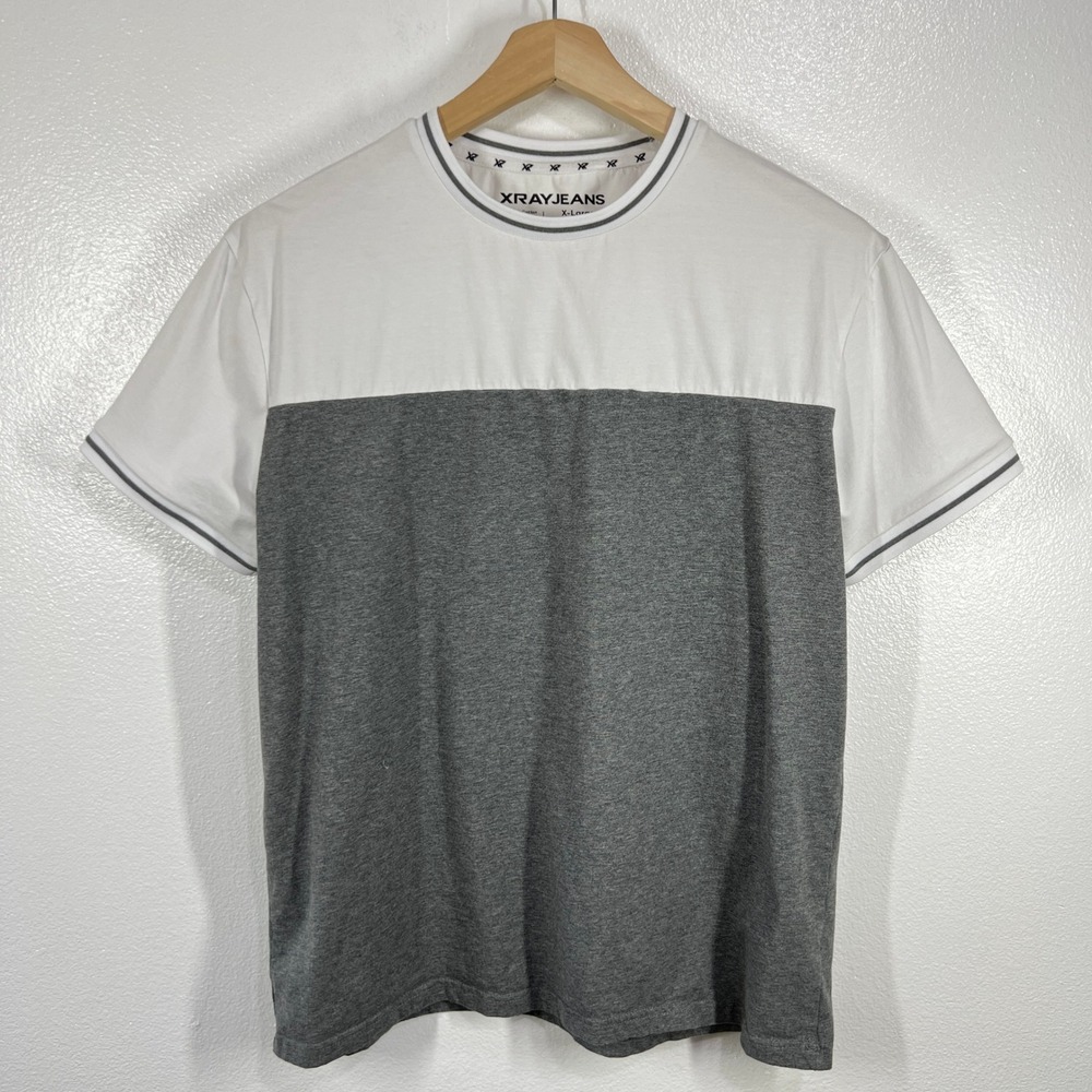 XRAY Jeans Color Block T-Shirt Premium‎ Cotton Ultimate Stretch XL Crew Neck